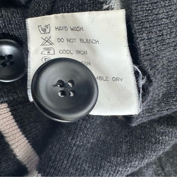 Bogner 100% Wool Knit Argyle Geometric Long Sweater Cardigan Size 10 - Picture 10 of 11